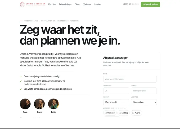 Helder met de indeling Afspraak