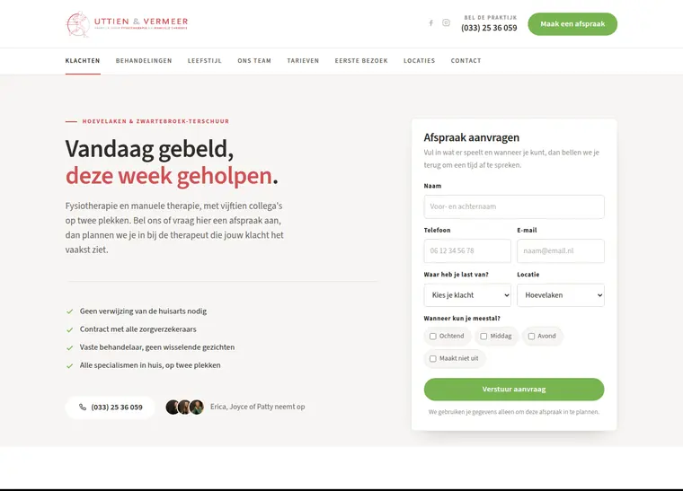 Vertrouwd met de indeling Afspraak